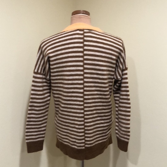 Madewell Stripe Play Smithe Pullover Sweater Size Small Cream Tan - Picture 5 of 11